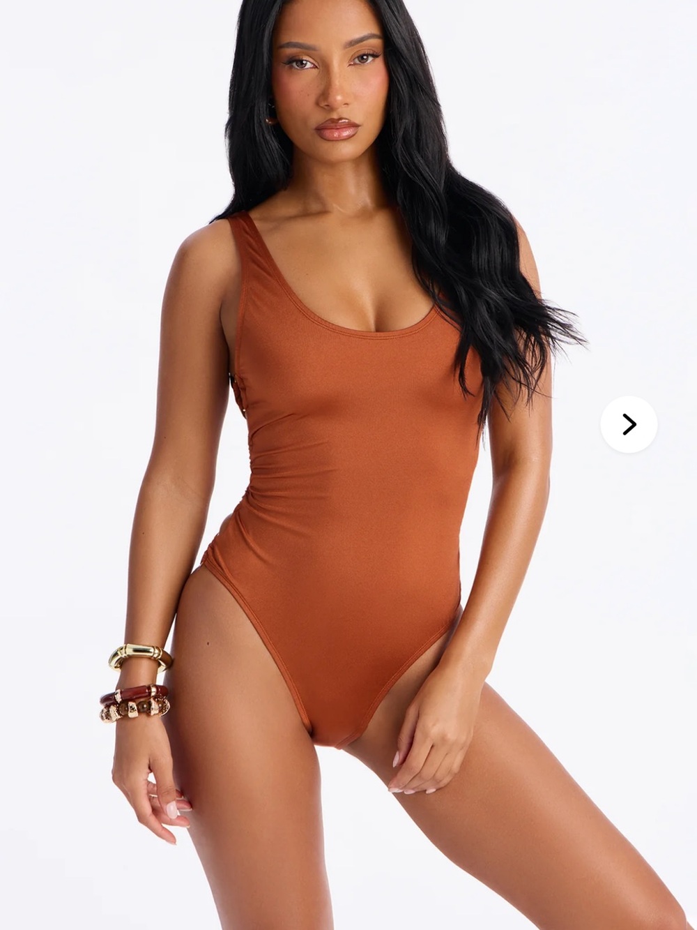 Rust Brown Scoop Neck One-Piece Swim Suit Sz 1X nwt